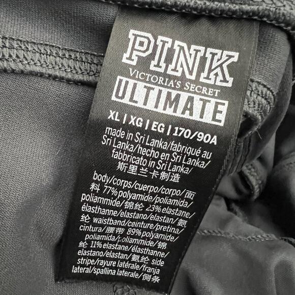 Victoria's Secret Pink Ultimate Stripe Trim Legging Black Pearl Womens Size XL - Picture 5 of 6